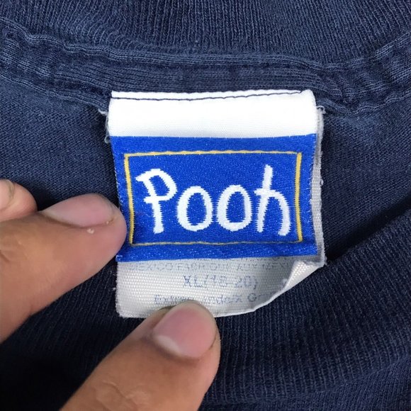 VTG 90s Winnie The Pooh Tigger Textured  Blue T-Shirt Youth XL/Mens Small - Picture 9 of 9